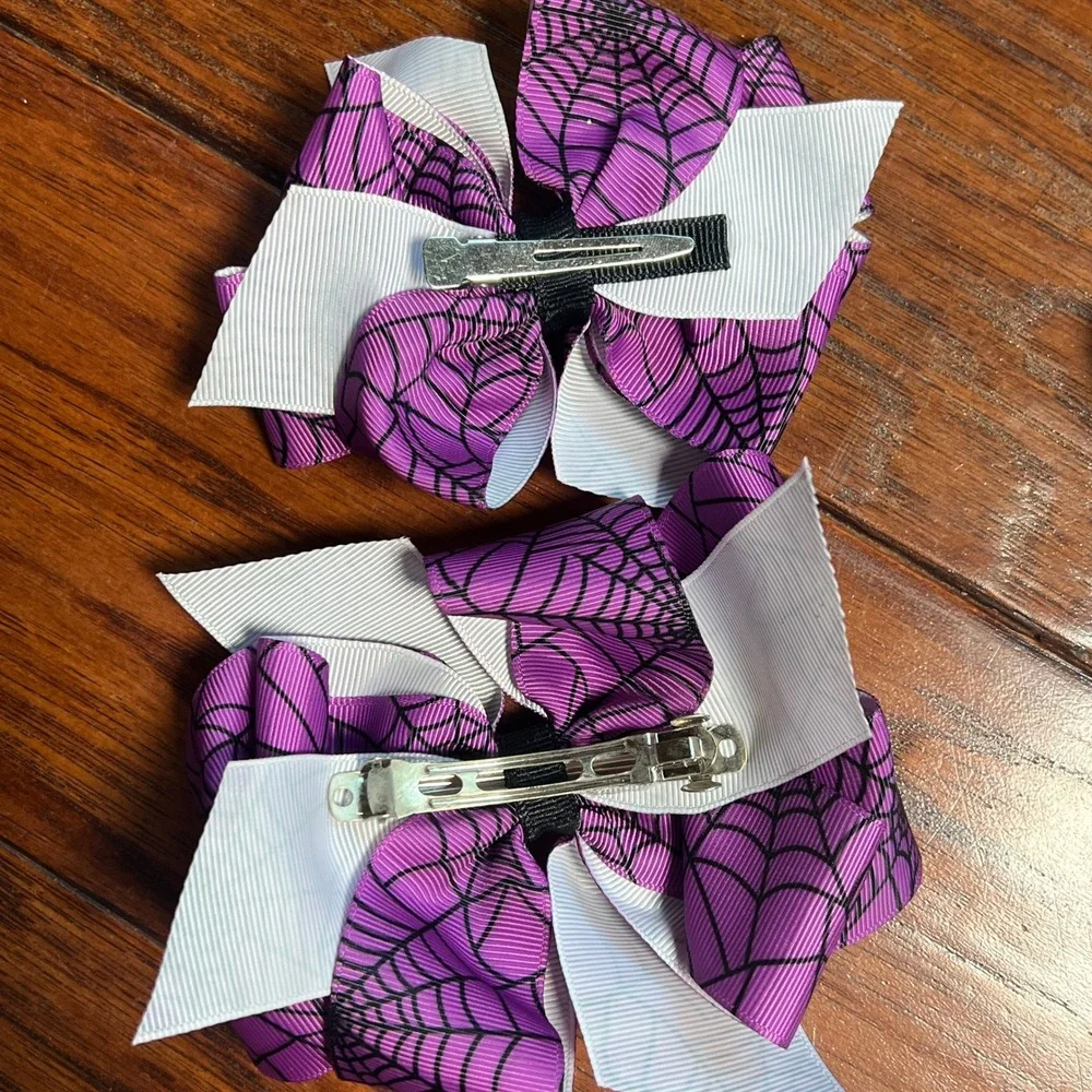Halloween Hairbow Bundle, Ribbon Hair‎ Clips for Girls, Fall Hair Accessories